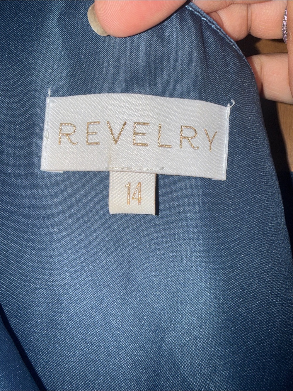Revelry One-Shoulder Romantic Blue Aurora Chiffon Gown - Picture 4 of 5